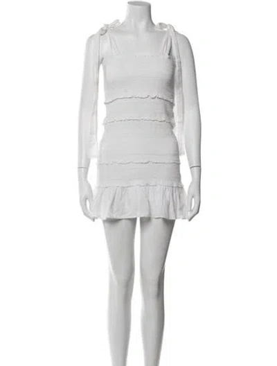 Pre-owned Loveshackfancy Square Neckline Mini Dress In Neutral