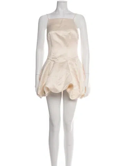Pre-owned Loveshackfancy Square Neckline Mini Dress In Neutrals