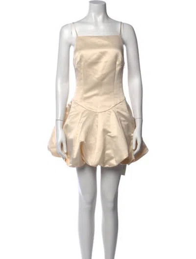 Pre-owned Loveshackfancy Square Neckline Mini Dress In Neutrals