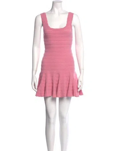 Pre-owned Loveshackfancy Square Neckline Mini Dress In Pink