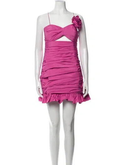 Pre-owned Loveshackfancy Square Neckline Mini Dress In Pink