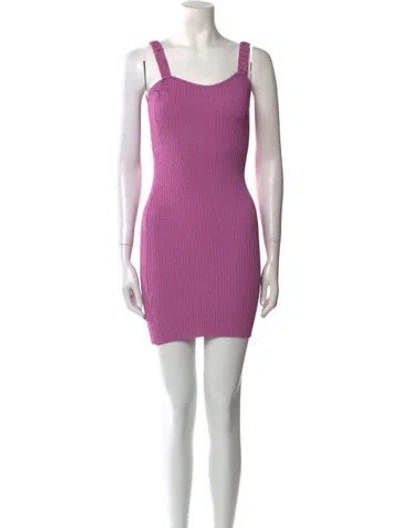 Pre-owned Loveshackfancy Square Neckline Mini Dress In Pink