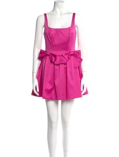 Pre-owned Loveshackfancy Square Neckline Mini Dress In Pink