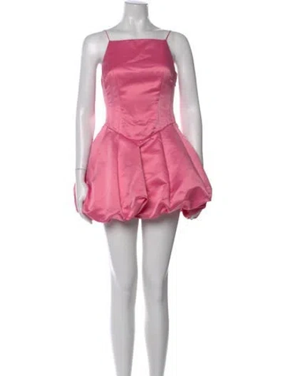 Pre-owned Loveshackfancy Square Neckline Mini Dress In Pink