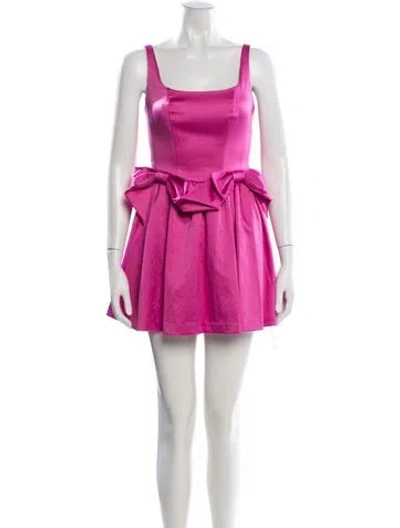 Pre-owned Loveshackfancy Square Neckline Mini Dress In Pink