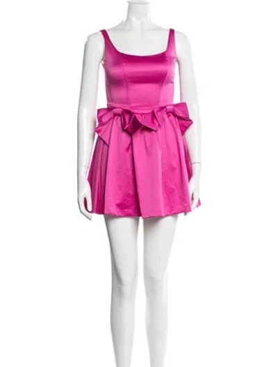 Pre-owned Loveshackfancy Square Neckline Mini Dress In Pink