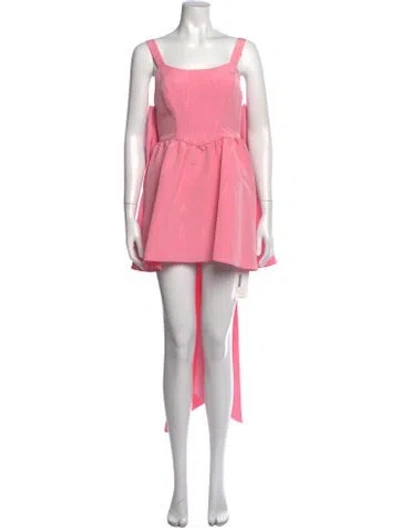 Pre-owned Loveshackfancy Square Neckline Mini Dress In Pink