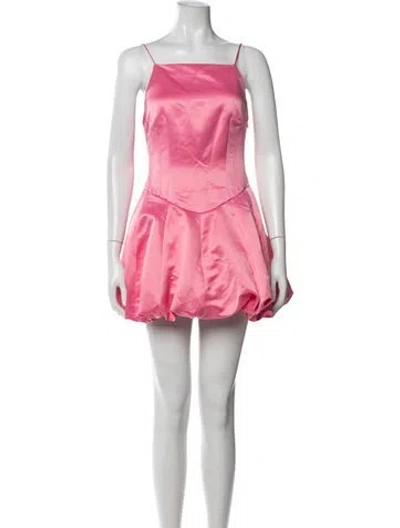 Pre-owned Loveshackfancy Square Neckline Mini Dress In Pink