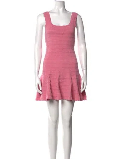 Pre-owned Loveshackfancy Square Neckline Mini Dress In Pink