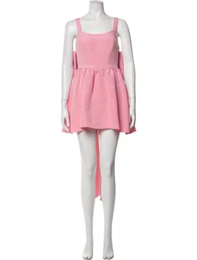 Pre-owned Loveshackfancy Square Neckline Mini Dress In Pink