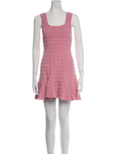 Pre-owned Loveshackfancy Square Neckline Mini Dress In Pink