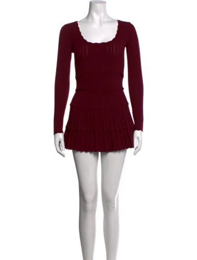 Pre-owned Loveshackfancy Square Neckline Mini Dress In Purple