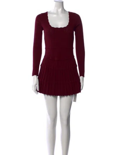 Pre-owned Loveshackfancy Square Neckline Mini Dress In Purple