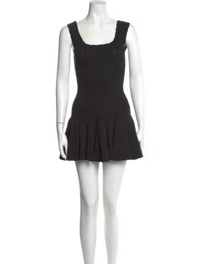 Pre-owned Loveshackfancy Square Neckline Mini Dress W/ Tags In Black