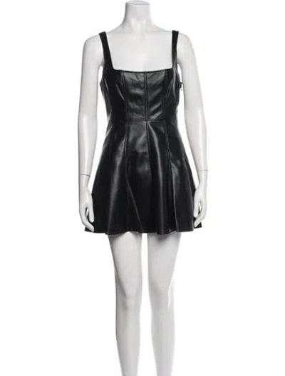 Pre-owned Loveshackfancy Square Neckline Mini Dress W/ Tags In Black