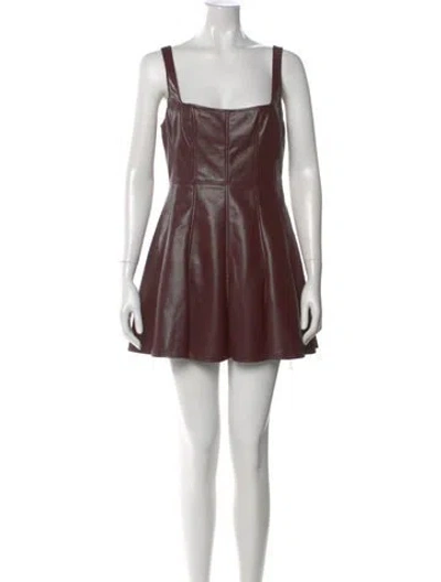 Pre-owned Loveshackfancy Square Neckline Mini Dress W/ Tags In Brown