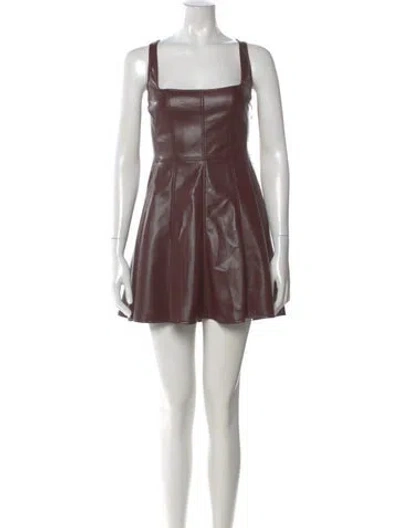 Pre-owned Loveshackfancy Square Neckline Mini Dress W/ Tags In Burgundy