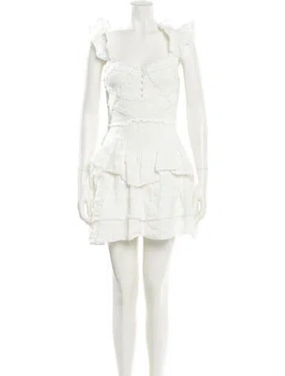 Pre-owned Loveshackfancy Square Neckline Mini Dress W/ Tags In Neutral