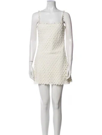 Pre-owned Loveshackfancy Square Neckline Mini Dress W/ Tags In Neutral