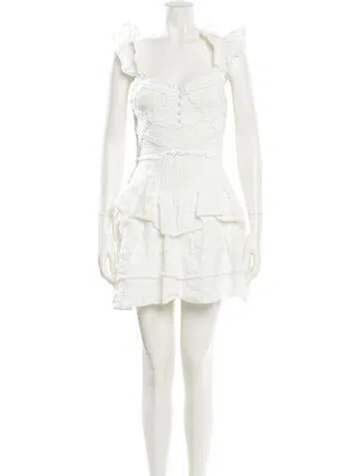Pre-owned Loveshackfancy Square Neckline Mini Dress W/ Tags In Neutrals