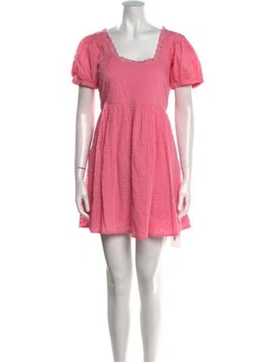 Pre-owned Loveshackfancy Square Neckline Mini Dress W/ Tags In Pink
