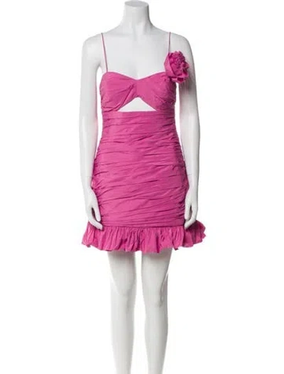 Pre-owned Loveshackfancy Square Neckline Mini Dress W/ Tags In Pink