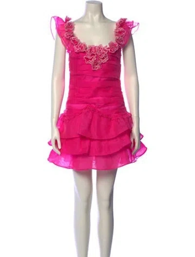 Pre-owned Loveshackfancy Square Neckline Mini Dress W/ Tags In Pink