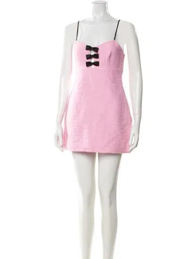 Pre-owned Loveshackfancy Square Neckline Mini Dress W/ Tags In Pink