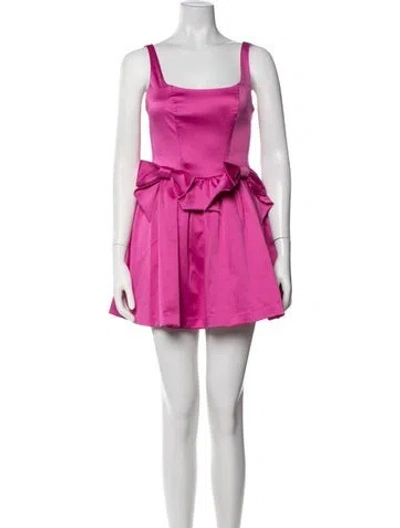 Pre-owned Loveshackfancy Square Neckline Mini Dress W/ Tags In Pink