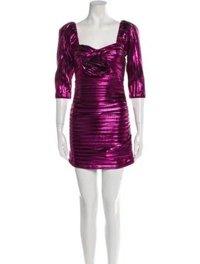 Pre-owned Loveshackfancy Square Neckline Mini Dress W/ Tags In Purple