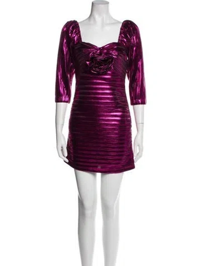 Pre-owned Loveshackfancy Square Neckline Mini Dress W/ Tags In Purple