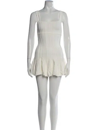 Pre-owned Loveshackfancy Square Neckline Mini Dress W/ Tags In White