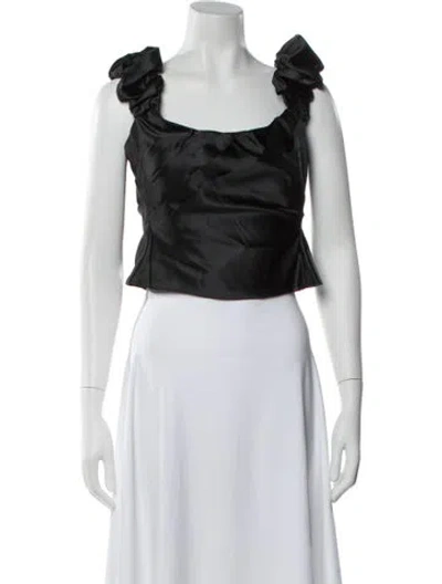 Pre-owned Loveshackfancy Square Neckline Sleeveless Blouse In White