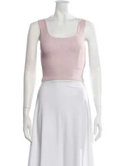 Pre-owned Loveshackfancy Square Neckline Sleeveless Crop Top In Pink