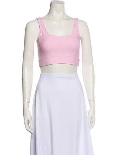 Pre-owned Loveshackfancy Square Neckline Sleeveless Sports Bra In Pink