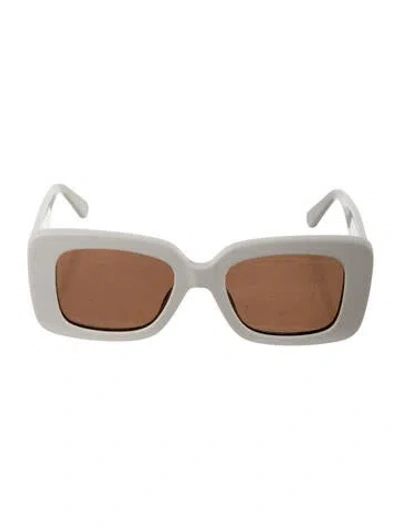 Pre-owned Loveshackfancy Square Tinted Sunglasses In White