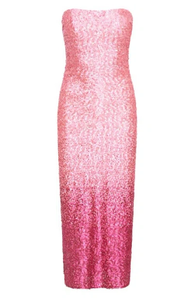 LOVESHACKFANCY LOVESHACKFANCY STASIA SEQUIN OMBRÉ STRAPLESS DRESS