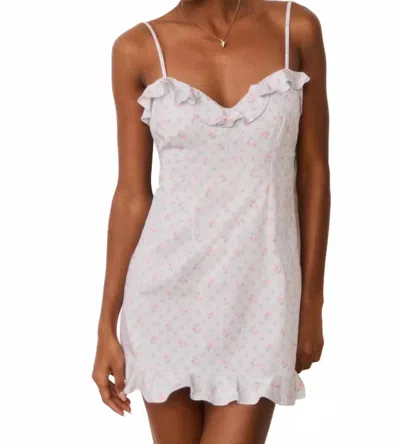 Loveshackfancy Stephania Floral Cotton Mini Dress In Chapparal Blue In Gray