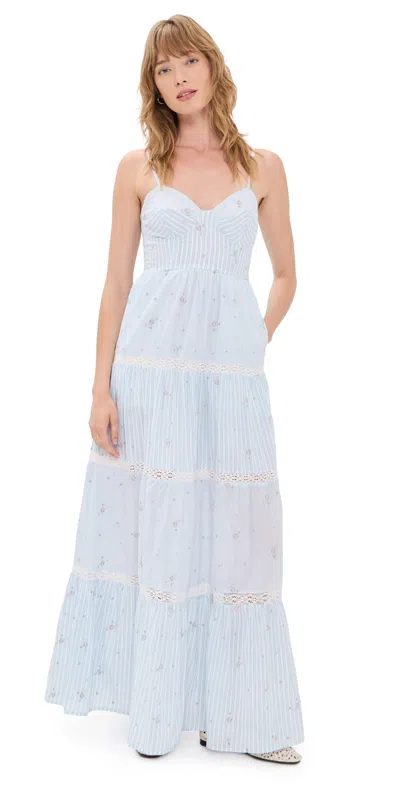 Loveshackfancy Story Dress Sky Mist In White