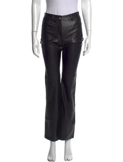 Pre-owned Loveshackfancy Straight Leg Pants In Black