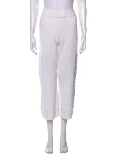 Pre-owned Loveshackfancy Straight Leg Pants In Neutral