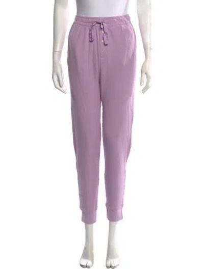 Pre-owned Loveshackfancy Straight Leg Pants In Purple