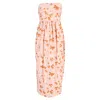 Loveshackfancy Luxie Strapless Cotton Midi Dress In Orange