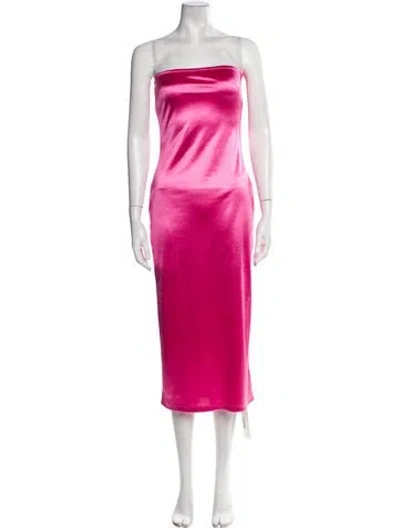 Pre-owned Loveshackfancy Strapless Midi Length Dress W/ Tags In Pink