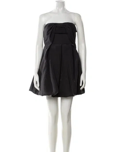 Pre-owned Loveshackfancy Strapless Mini Dress In Black