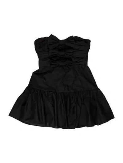 Pre-owned Loveshackfancy Strapless Mini Dress In Black