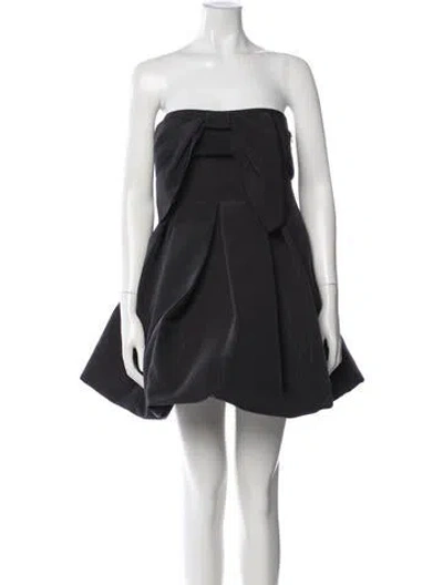 Pre-owned Loveshackfancy Strapless Mini Dress In Black