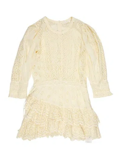 Pre-owned Loveshackfancy Strapless Mini Dress In Neutral