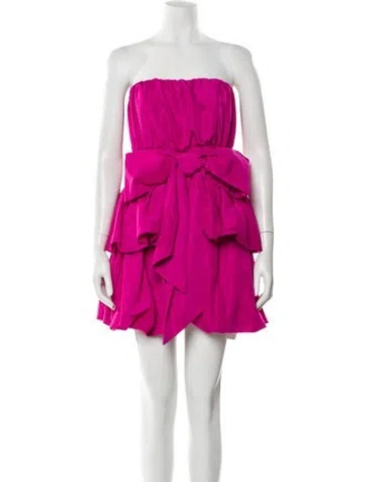 Pre-owned Loveshackfancy Strapless Mini Dress In Pink