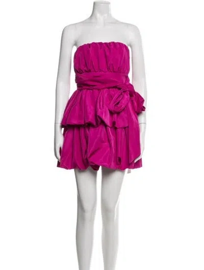 Pre-owned Loveshackfancy Strapless Mini Dress In Pink
